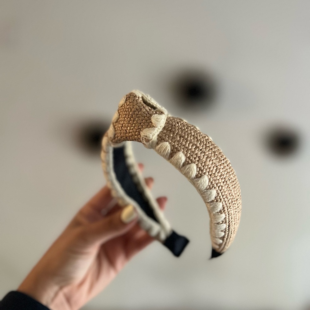 Handmade Woven Neutral Headband – Boho Chic from Dominican Republic - Picture 3 of 6